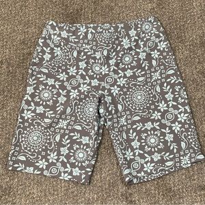 Athleta Brown and White Patterned Bike Shorts